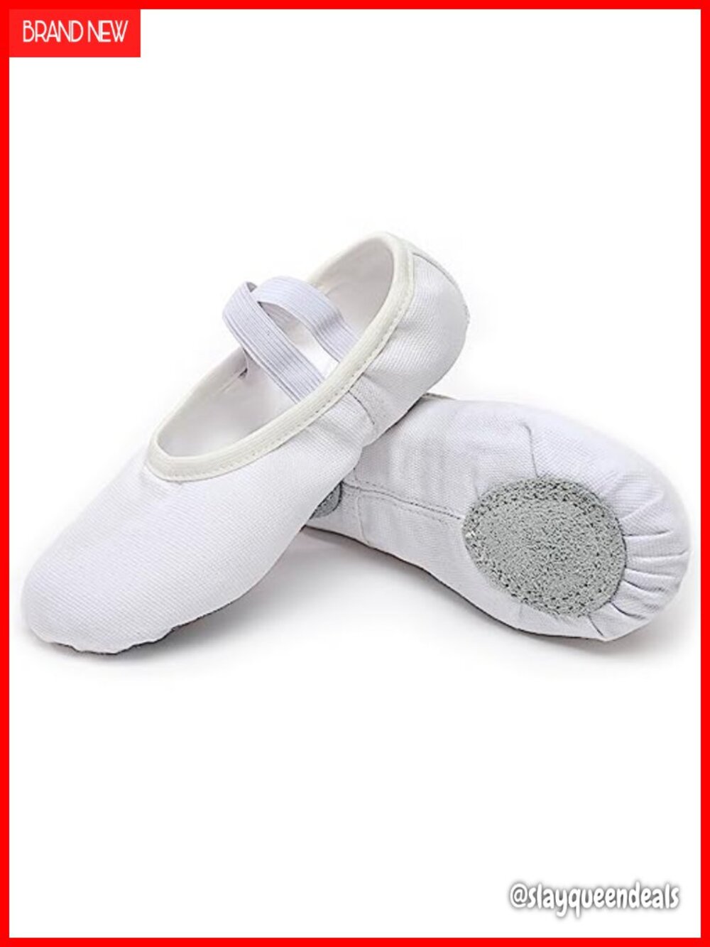 Canvas Ballet Dance Shoes Split Sole Elastic Strap Girls Womens Dance Flats